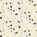 Seamless terrazzo floor rock vector pattern.