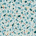 Seamless terrazzo patterns  in cool color. Vector background. Texture of classic italian type of floor in Venetian style Royalty Free Stock Photo