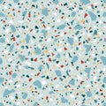 Seamless terrazzo patterns  in cool color. Vector background. Texture of classic italian type of floor in Venetian style Royalty Free Stock Photo