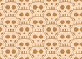 Seamless Tessellation Pattern of Skulls Vector Background