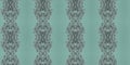 Seamless textile background pattern with symmetric green Celadon ornament. Geometric seamless design template with Green Tea and