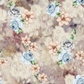 Seamless textile digital flower floral design on ground with flower shadow for wallpaper , fabric ,and digital print design