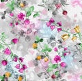Seamless textile digital flower floral design on ground with flower shadow for wallpaper , fabric ,and digital print design