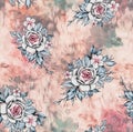 Seamless textile digital flower floral design on ground with flower shadow for wallpaper , fabric ,and digital print design