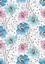 Seamless textile flowers background