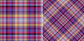 Seamless textile pattern. Texture background fabric. Plaid vector check tartan