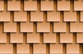 Seamless texture of beige shingles rooftop background. Repeating pattern of wooden square roof tiles Royalty Free Stock Photo