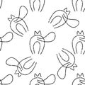 1382 Seamless texture with black cats, modern stylish image.