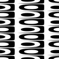 Seamless texture of black and white waves and circles