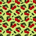 Seamless texture - bright juicy fresh cherry fruit Royalty Free Stock Photo