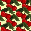 Seamless texture - bright juicy fresh cherry fruit Royalty Free Stock Photo