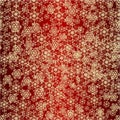 Seamless texture Christmas gold snowflakes red background vintage vector illustration editable Royalty Free Stock Photo