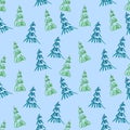 Seamless texture Christmas tree marker lines holiday new year christmas spruce green