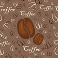 Seamless texture with coffee beans Royalty Free Stock Photo