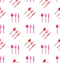 Seamless Texture of Colorful Cutlery