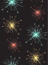 Seamless texture with colorful fireworks