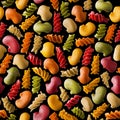 Seamless texture with colorful pasta Royalty Free Stock Photo