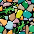 Seamless texture of colorful pebble stonewall Royalty Free Stock Photo