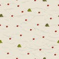 Seamless texture with cranberry and moss vintage style from autumn collection.