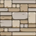 Seamless texture of cube rock wall. Repeating pattern of cobble stone pavement. Endless background of old brick surface