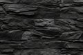 Seamless texture of dark grey black slate tile wall, neural network generated image Royalty Free Stock Photo
