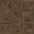 Seamless texture of dark wooden parquet. High resolution pattern of mosaic wood material