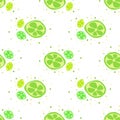 Seamless texture. Decorative background design with the sliced citrus summer fruits. Colorful vector pattern for textile, Royalty Free Stock Photo