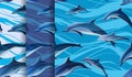 Seamless texture with dolphins