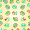 Seamless texture Easter eggs floral pattern vector illustration