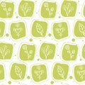 Seamless texture with floral pattern in doodle style.