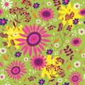 Seamless texture with flowers.