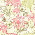 Seamless texture with flowers in vector