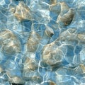 Seamless texture of fresh mountain stream water, crystal-clear with smooth ripples Royalty Free Stock Photo