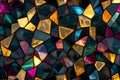 seamless texture and full-frame background of colorful glass mosaic triangular tiles Royalty Free Stock Photo