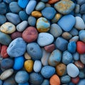 seamless texture and full-frame background of colorful round beach pebbles with high angle view Royalty Free Stock Photo