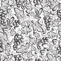 Seamless texture grapes vine ornament. Royalty Free Stock Photo