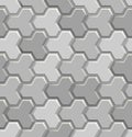Seamless texture of gray concrete pavement tiles. 3D repeating pattern of street paving background Royalty Free Stock Photo