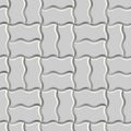 Seamless texture of gray concrete pavement tiles. 3D repeating pattern of wave tiles