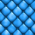 Seamless texture leather upholstery sofa blue. 3D illustration Royalty Free Stock Photo