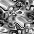 Seamless texture of liquid metal in black and white wavy shapes
