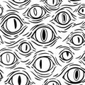 Seamless texture of many monsters eyes Royalty Free Stock Photo