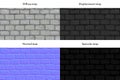 Seamless texture maps white brick wall for 3D graphics.