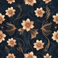 Seamless texture merge the elegance of floral elements with the security of biometric patterns,