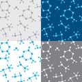 Seamless vector texture with molecules - set