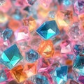 Seamless texture of multicolored gems on a blue background Royalty Free Stock Photo