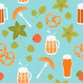 Seamless texture of Oktoberfest symbols