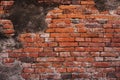 Seamless texture of an old red brick wall. Grunge architecture pattern Royalty Free Stock Photo