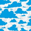 Seamless texture painted handmade clouds Royalty Free Stock Photo