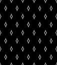 Seamless texture, pattern of geometric  rhombus, white tiles. wavy lines in the form of rhombus, isolated on a black background. Royalty Free Stock Photo