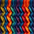 seamless texture and pattern of multicoloured ropes and twines twisted and plaited, neural network generated image